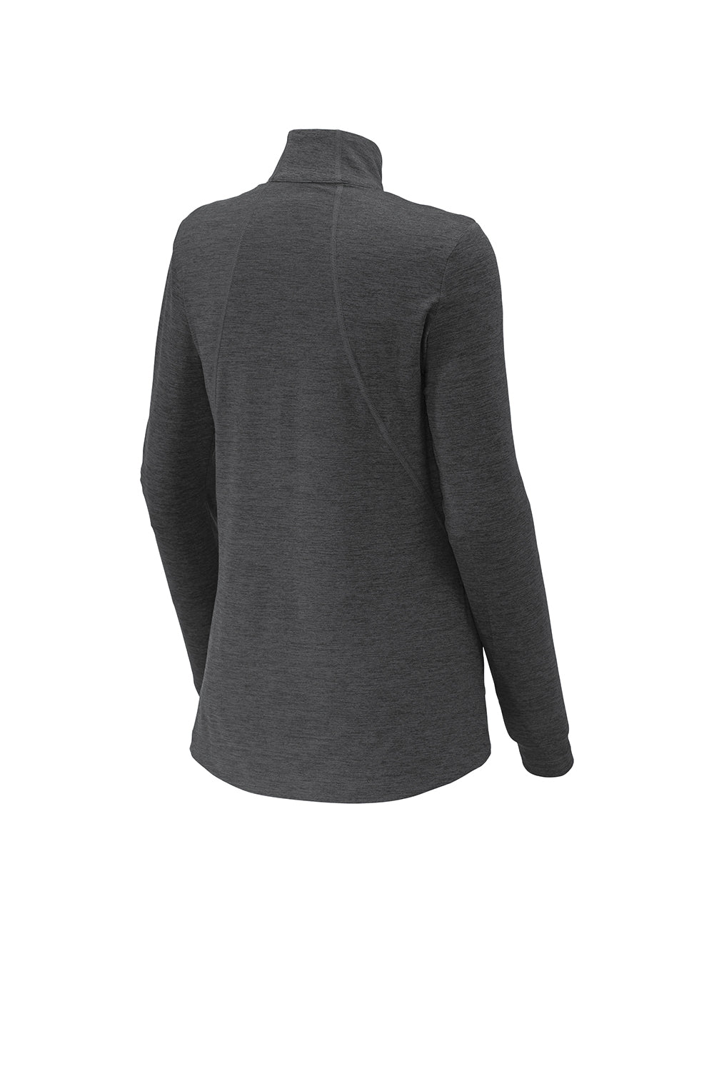 Sport-Tek LST711 Womens Exchange 1.5 Long Sleeve 1/4 Zip T-Shirt Heather Graphite Grey Flat Back