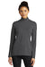 Sport-Tek LST711 Womens Exchange 1.5 Long Sleeve 1/4 Zip T-Shirt Heather Graphite Grey Model Front