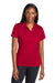 Sport-Tek LST725 Womens PosiCharge Re-Compete Short Sleeve Polo Shirt Deep Red Model Front