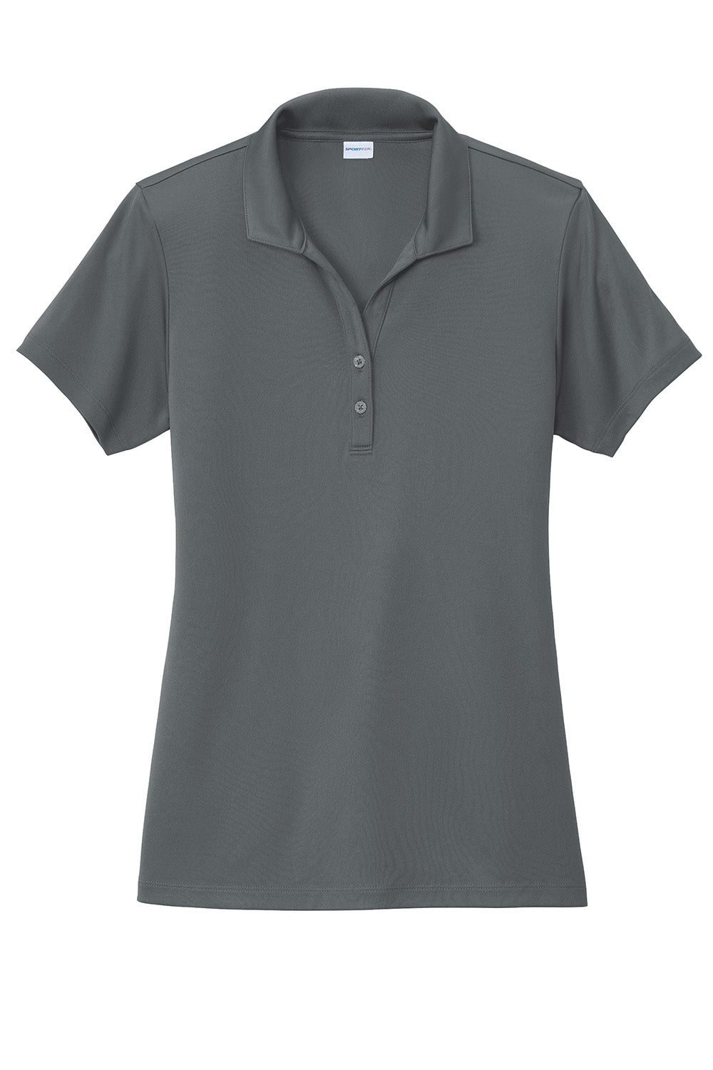 Sport-Tek LST725 Womens PosiCharge Re-Compete Short Sleeve Polo Shirt Iron Grey Flat Front