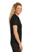 Sport-Tek LST740 Womens Moisture Wicking Micropique Short Sleeve Polo Shirt Black Model Side