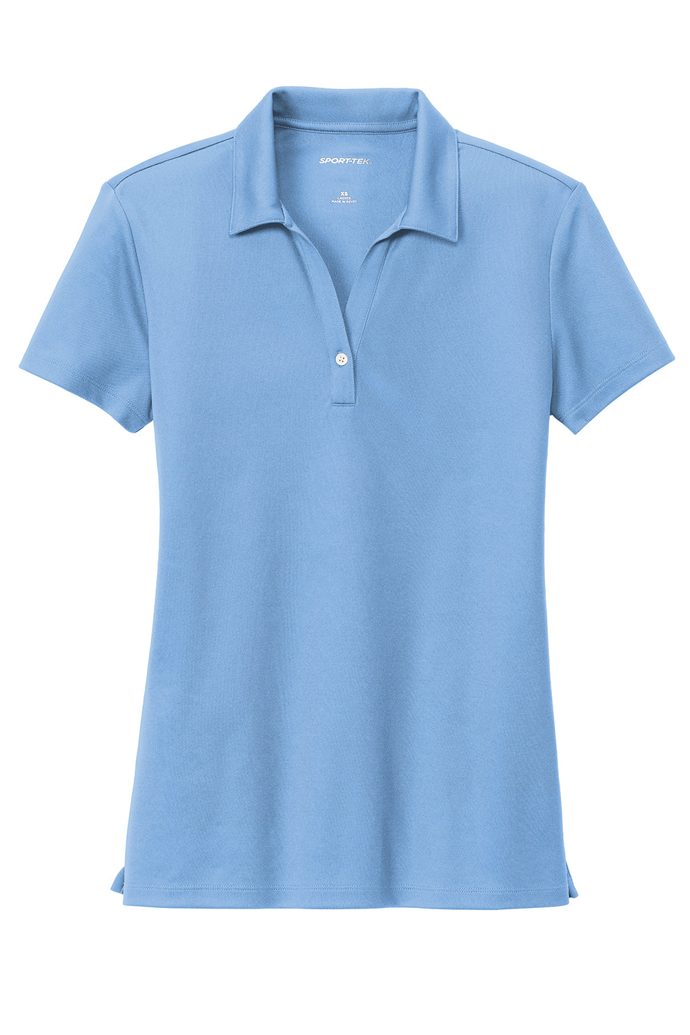 Sport-Tek LST740 Womens Moisture Wicking Micropique Short Sleeve Polo Shirt Carolina Blue Flat Front