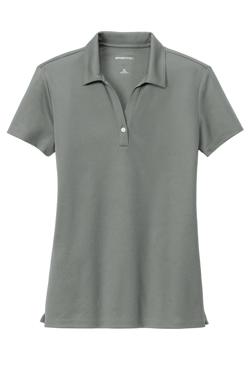 Sport-Tek LST740 Womens Moisture Wicking Micropique Short Sleeve Polo Shirt Concrete Grey Flat Front