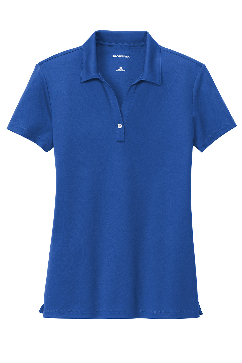 Sport-Tek LST740 Womens Moisture Wicking Micropique Short Sleeve Polo Shirt True Royal Blue Flat Front