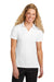 Sport-Tek LST740 Womens Moisture Wicking Micropique Short Sleeve Polo Shirt White Model Front