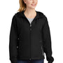 Sport-Tek Womens Water Resistant Full Zip Hooded Jacket - Black/White