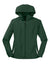 Sport-Tek LST76 Womens Water Resistant Full Zip Hooded Jacket Forest Green/White Flat Front