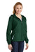 Sport-Tek LST76 Womens Water Resistant Full Zip Hooded Jacket Forest Green/White Model 3q