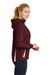 Sport-Tek LST76 Womens Water Resistant Full Zip Hooded Jacket Maroon/White Model Side