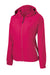 Sport-Tek LST76 Womens Water Resistant Full Zip Hooded Jacket Raspberry Pink/White Flat Front