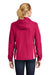 Sport-Tek LST76 Womens Water Resistant Full Zip Hooded Jacket Raspberry Pink/White Model Back