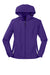 Sport-Tek LST76 Womens Water Resistant Full Zip Hooded Jacket Purple/White Flat Front