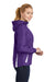 Sport-Tek LST76 Womens Water Resistant Full Zip Hooded Jacket Purple/White Model Side