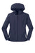 Sport-Tek LST76 Womens Water Resistant Full Zip Hooded Jacket True Navy Blue/White Flat Front