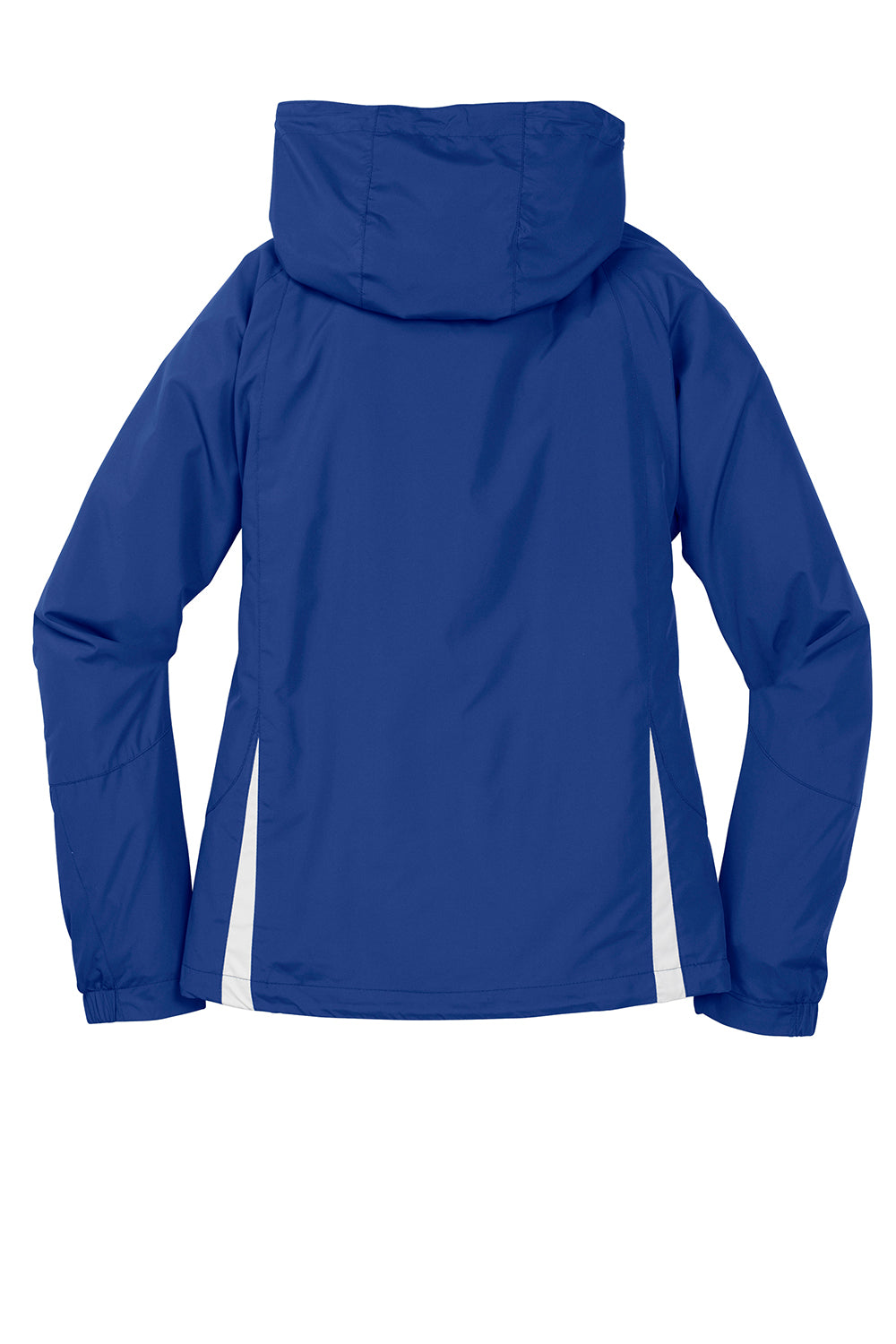 Sport-Tek LST76 Womens Water Resistant Full Zip Hooded Jacket True Royal Blue/White Flat Back