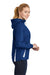 Sport-Tek LST76 Womens Water Resistant Full Zip Hooded Jacket True Royal Blue/White Model Side