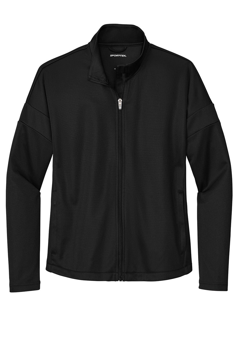 Sport-Tek LST800 Womens Travel Full Zip Jacket Black Flat Front