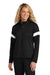 Sport-Tek LST800 Womens Travel Full Zip Jacket Black/White Model Front