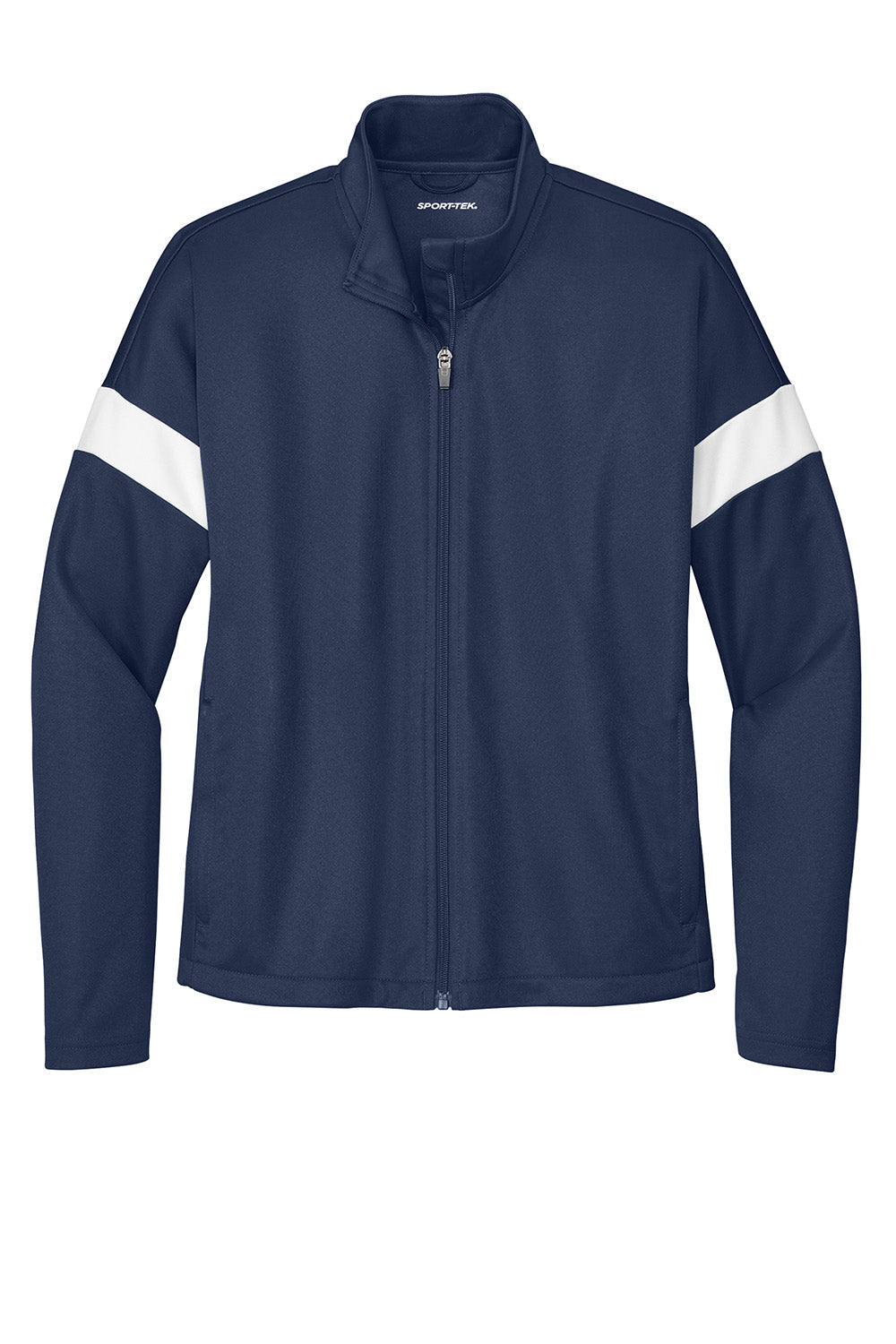 Sport-Tek LST800 Womens Travel Full Zip Jacket True Navy Blue/White Flat Front