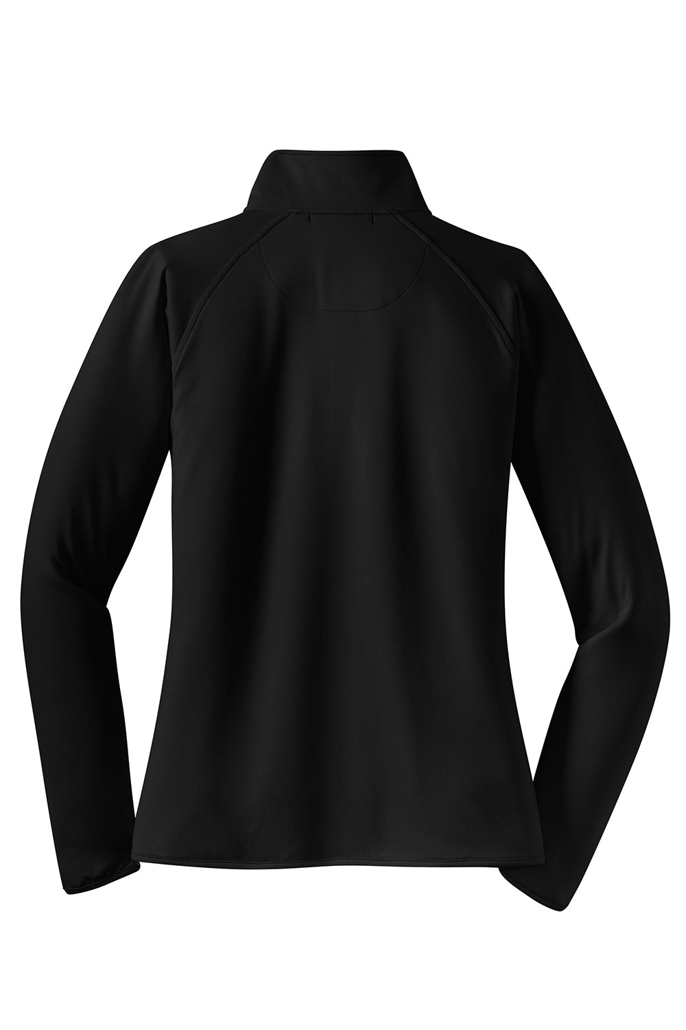 Sport-Tek LST850 Womens Sport-Wick Moisture Wicking 1/4 Zip Sweatshirt Black Flat Back