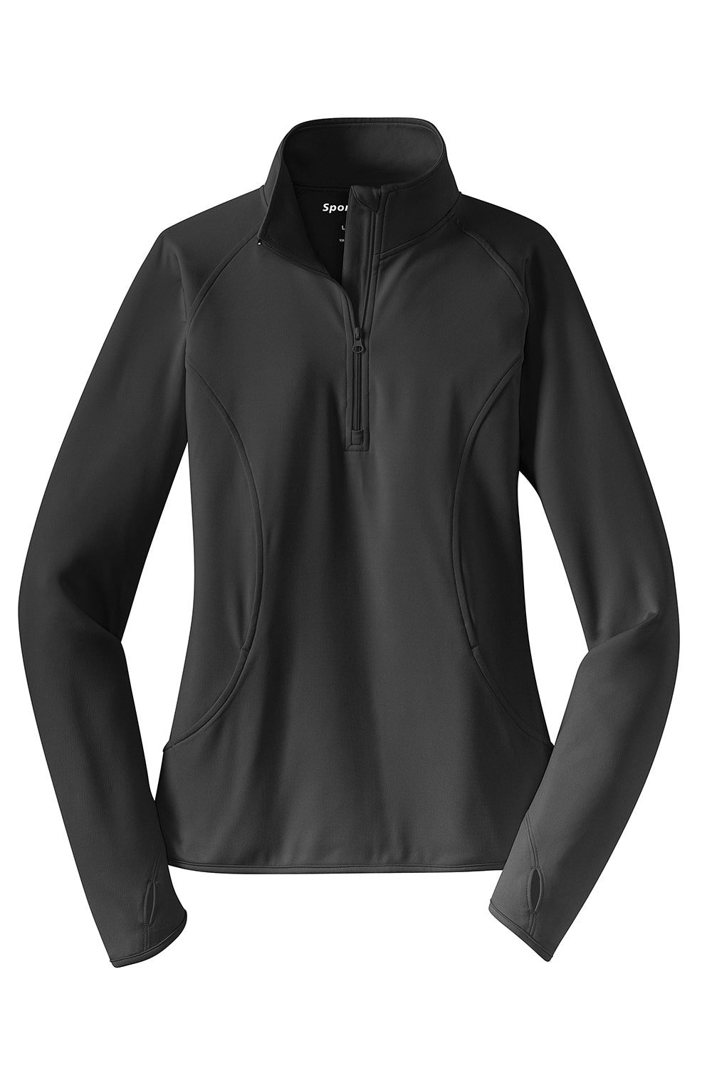 Sport-Tek LST850 Womens Sport-Wick Moisture Wicking 1/4 Zip Sweatshirt Charcoal Grey Flat Front