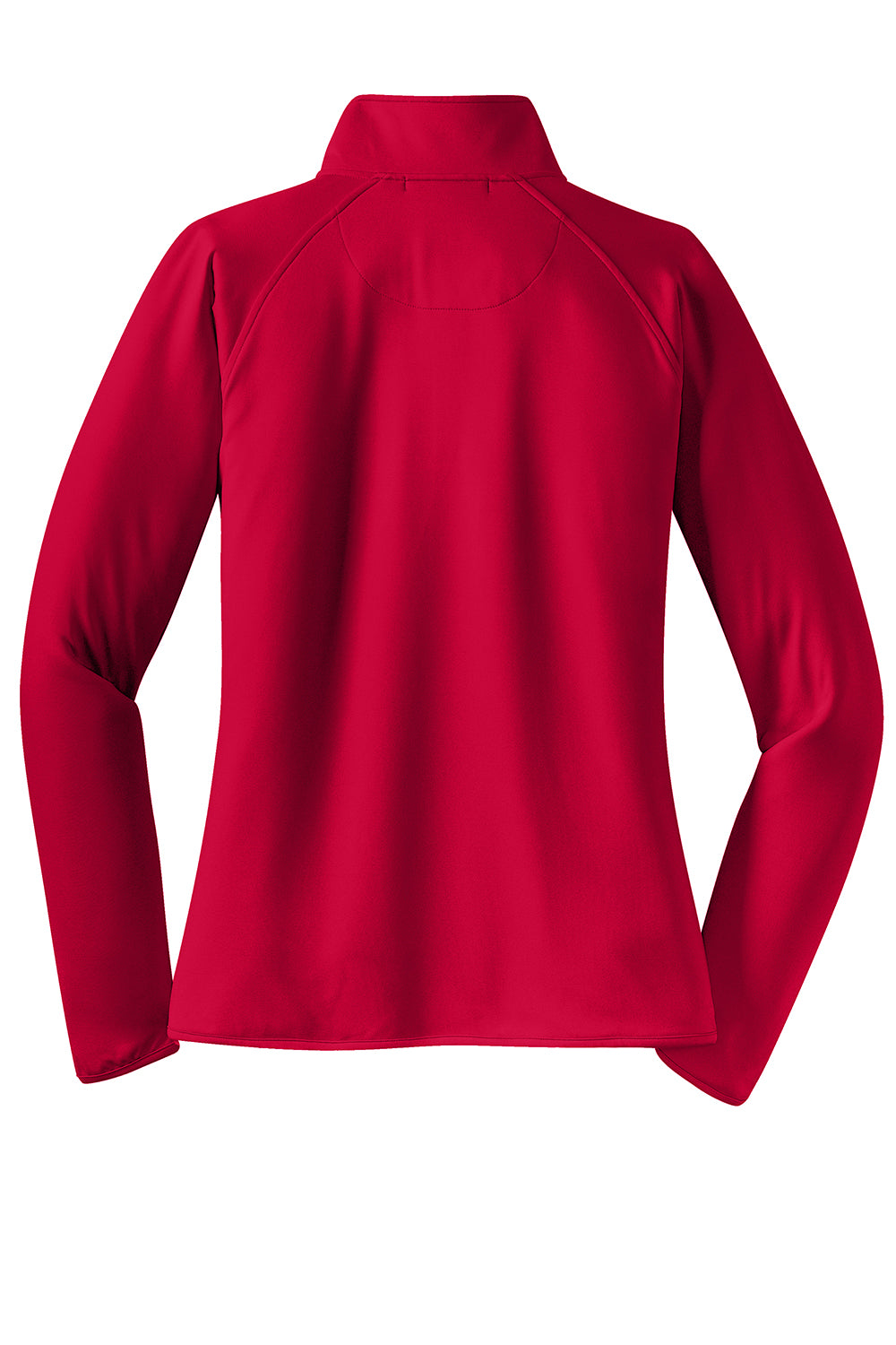 Sport-Tek LST850 Womens Sport-Wick Moisture Wicking 1/4 Zip Sweatshirt Deep Red Flat Back