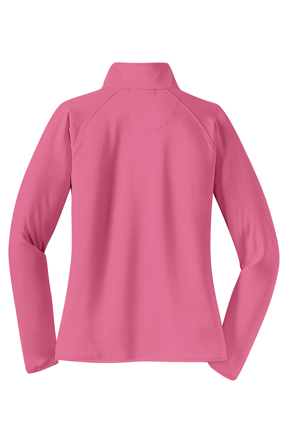 Sport-Tek LST850 Womens Sport-Wick Moisture Wicking 1/4 Zip Sweatshirt Dusty Rose Pink Flat Back