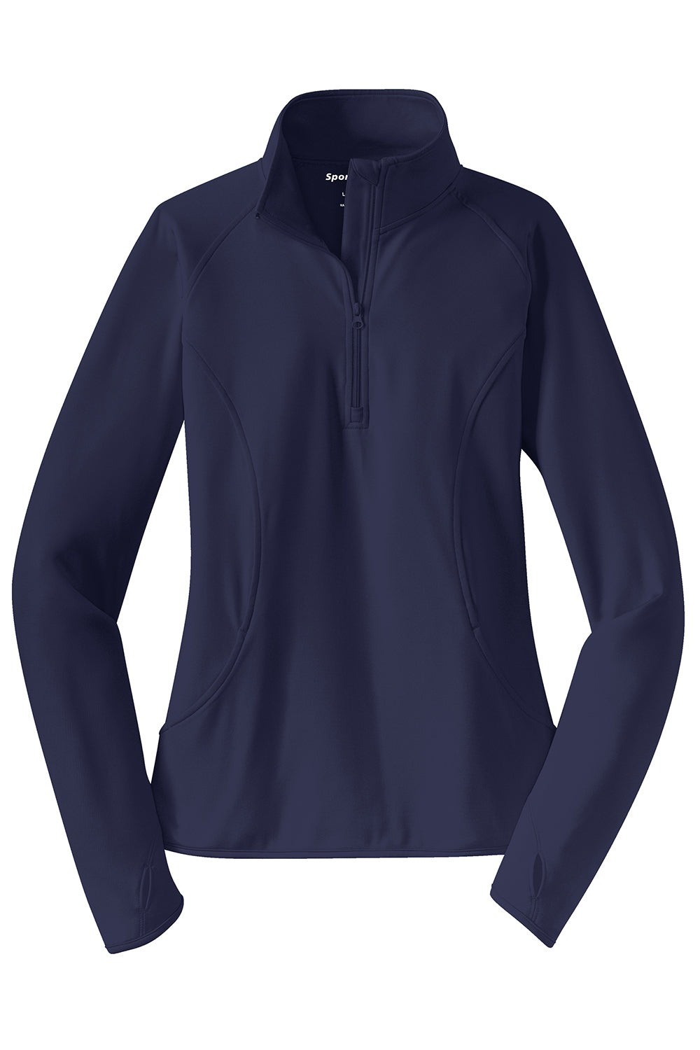 Sport-Tek LST850 Womens Sport-Wick Moisture Wicking 1/4 Zip Sweatshirt True Navy Blue Flat Front