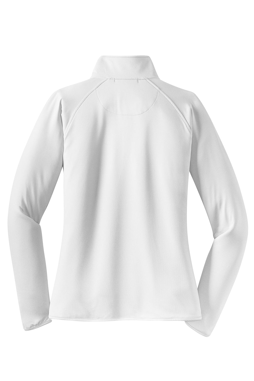 Sport-Tek LST850 Womens Sport-Wick Moisture Wicking 1/4 Zip Sweatshirt White Flat Back