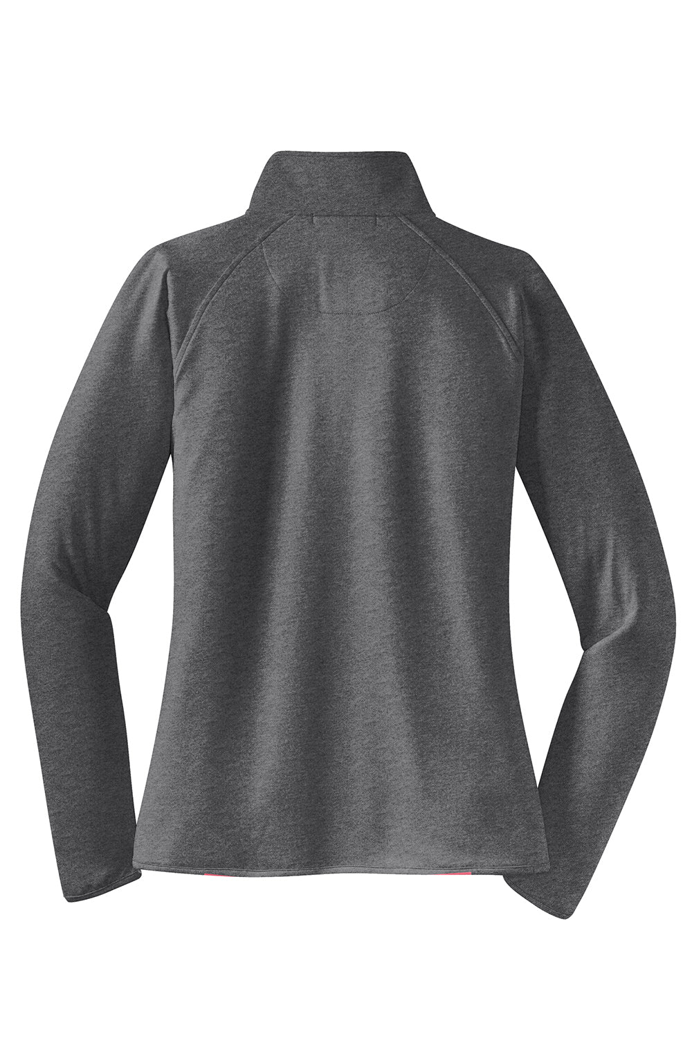 Sport-Tek LST850 Womens Sport-Wick Moisture Wicking 1/4 Zip Sweatshirt Heather Charcoal Grey Flat Back