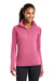 Sport-Tek LST850 Womens Sport-Wick Moisture Wicking 1/4 Zip Sweatshirt Dusty Rose Pink Model Front