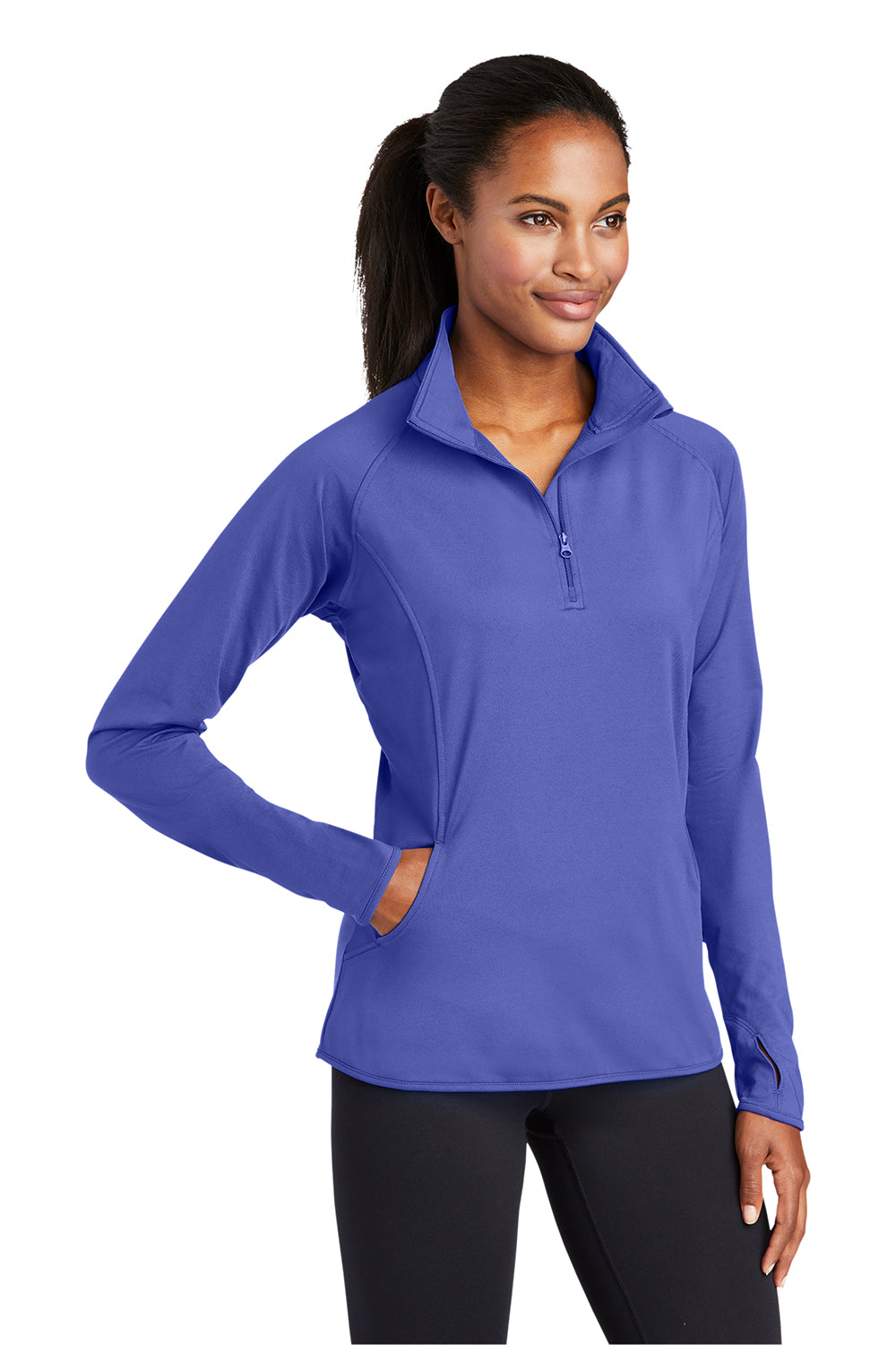 Sport-Tek LST850 Womens Sport-Wick Moisture Wicking 1/4 Zip Sweatshirt Iris Purple Model 3q