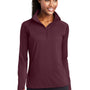 Sport-Tek Womens Sport-Wick Moisture Wicking 1/4 Zip Sweatshirt - Maroon