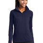 Sport-Tek Womens Sport-Wick Moisture Wicking 1/4 Zip Sweatshirt - True Navy Blue