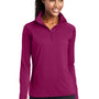 Sport-Tek Womens Sport-Wick Moisture Wicking 1/4 Zip Sweatshirt - Pink Rush