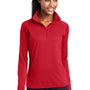 Sport-Tek Womens Sport-Wick Moisture Wicking 1/4 Zip Sweatshirt - True Red