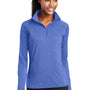 Sport-Tek Womens Sport-Wick Moisture Wicking 1/4 Zip Sweatshirt - Heather True Royal Blue