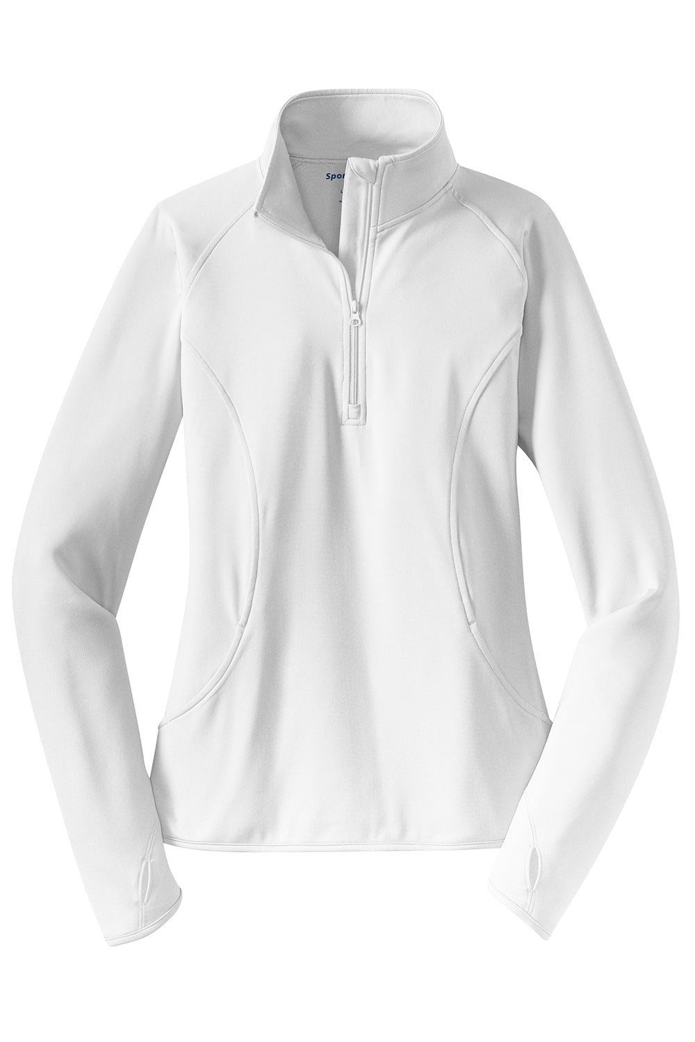 Sport-Tek LST850 Womens Sport-Wick Moisture Wicking 1/4 Zip Sweatshirt White Flat Front