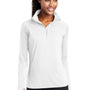 Sport-Tek Womens Sport-Wick Moisture Wicking 1/4 Zip Sweatshirt - White