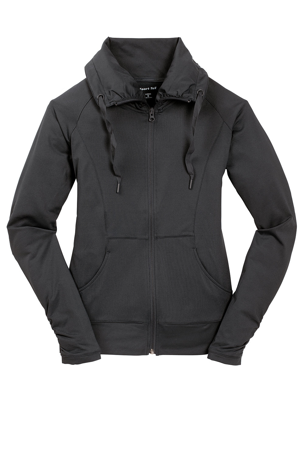 Sport-Tek LST852 Womens Sport-Wick Moisture Wicking Full Zip Jacket Charcoal Grey Flat Front