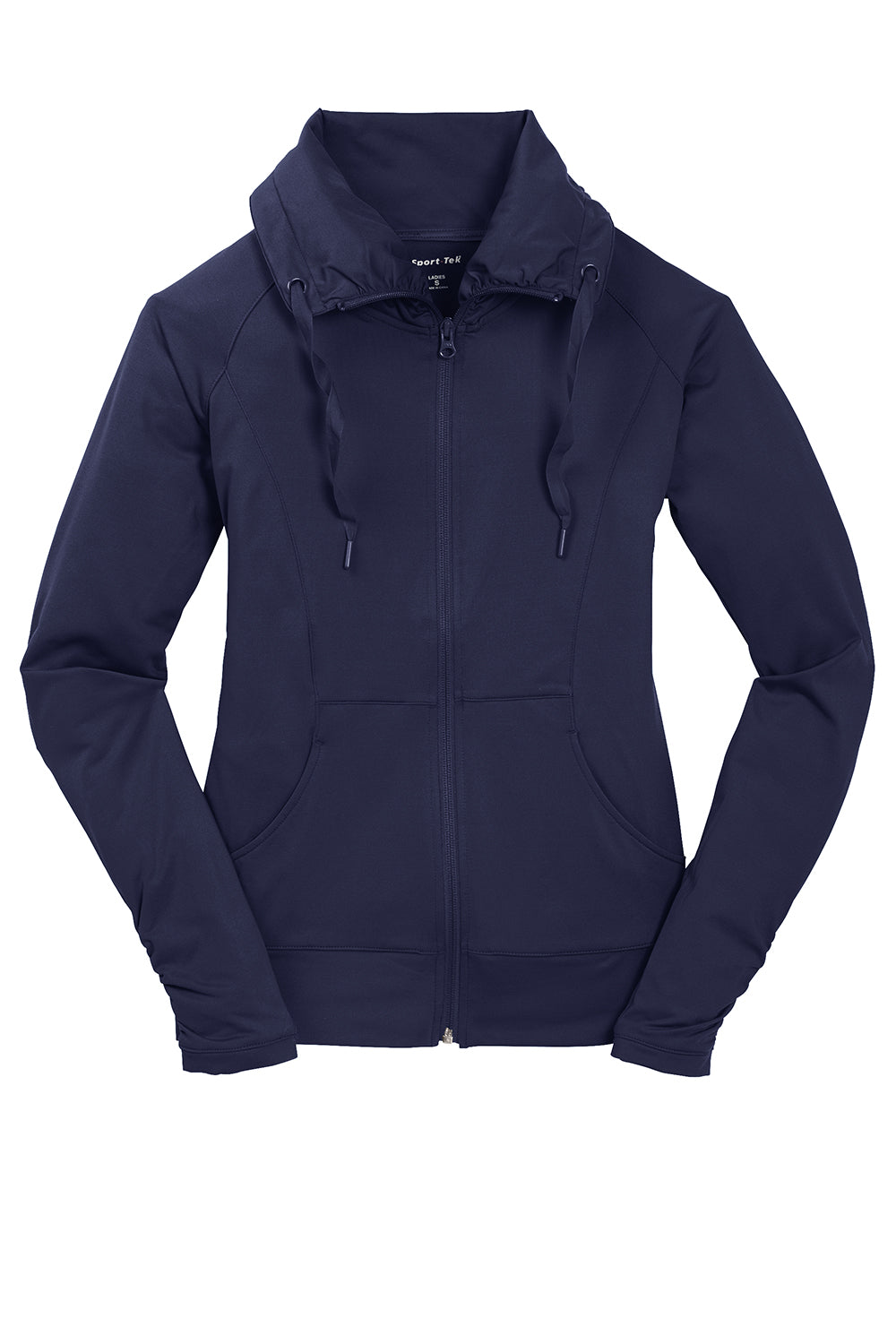 Sport-Tek LST852 Womens Sport-Wick Moisture Wicking Full Zip Jacket True Navy Blue Flat Front