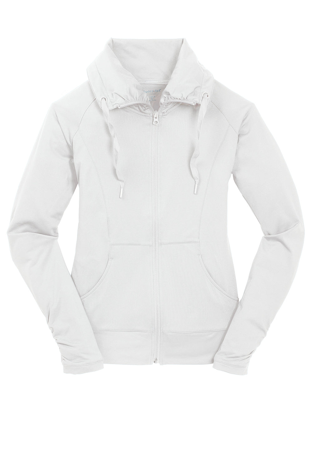 Sport-Tek LST852 Womens Sport-Wick Moisture Wicking Full Zip Jacket White Flat Front