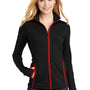 Sport-Tek Womens Sport-Wick Moisture Wicking Full Zip Jacket - Black/True Red