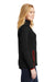 Sport-Tek LST853 Womens Sport-Wick Moisture Wicking Full Zip Jacket Black/True Red Model Side