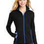 Sport-Tek Womens Sport-Wick Moisture Wicking Full Zip Jacket - Black/True Royal Blue