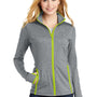 Sport-Tek Womens Sport-Wick Moisture Wicking Full Zip Jacket - Heather Charcoal Grey/Charge Green