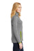 Sport-Tek LST853 Womens Sport-Wick Moisture Wicking Full Zip Jacket Heather Charcoal Grey/Charge Green Model Side