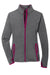 Sport-Tek LST853 Womens Sport-Wick Moisture Wicking Full Zip Jacket Heather Charcoal Grey/Pink Rush Flat Front