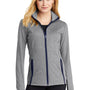 Sport-Tek Womens Sport-Wick Moisture Wicking Full Zip Jacket - Heather Charcoal Grey/True Navy Blue