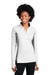 Sport-Tek LST854 Womens Sport-Wick Moisture Wicking 1/4 Zip Sweatshirt White/Heather Charcoal Grey Model Front